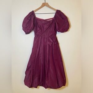 Mignon by Dorothy Farbo Formal Dress Size XS Vintage Bow Purple Pink Puff Sleeve